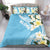 Aloha Hawaii Festive Bedding Set Frangipani Lace Classic - Turquoise