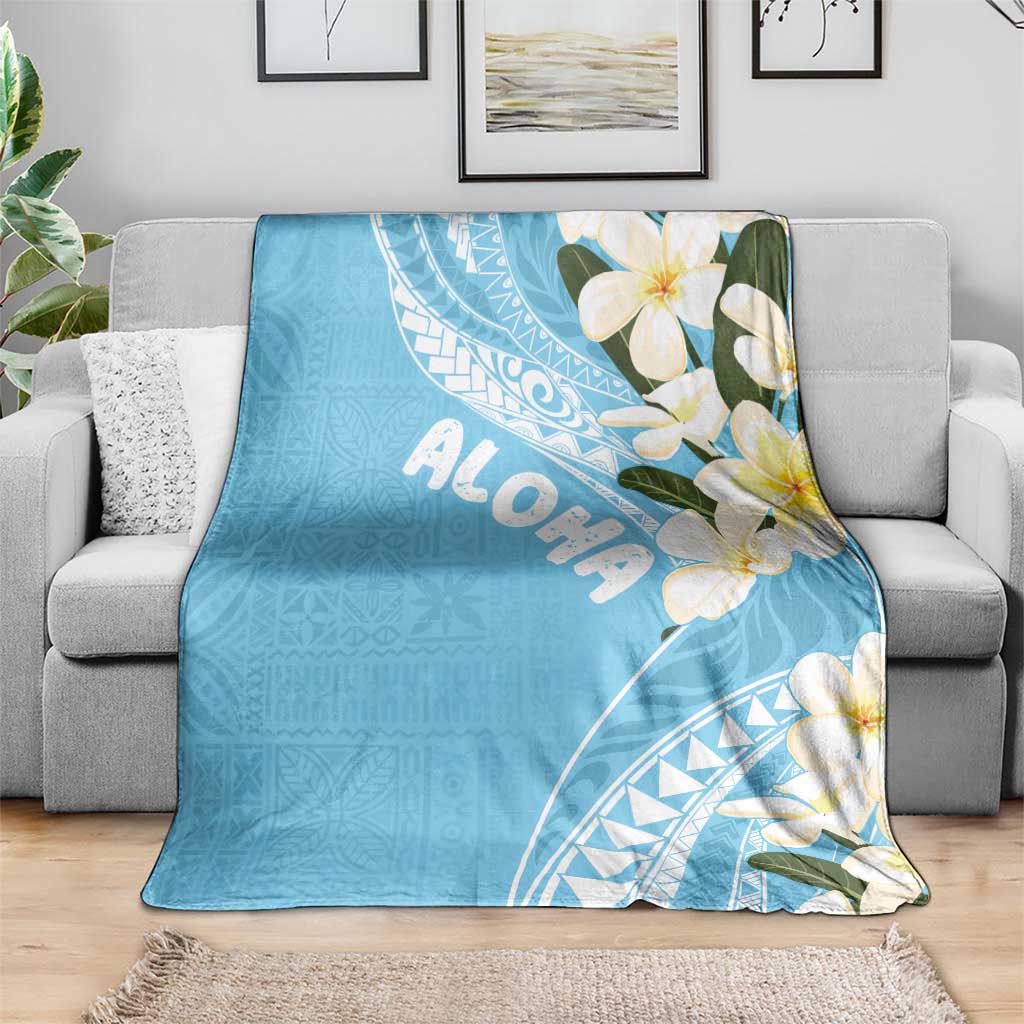 Aloha Hawaii Festive Blanket Frangipani Lace Classic - Turquoise LT7 - Polynesian Pride