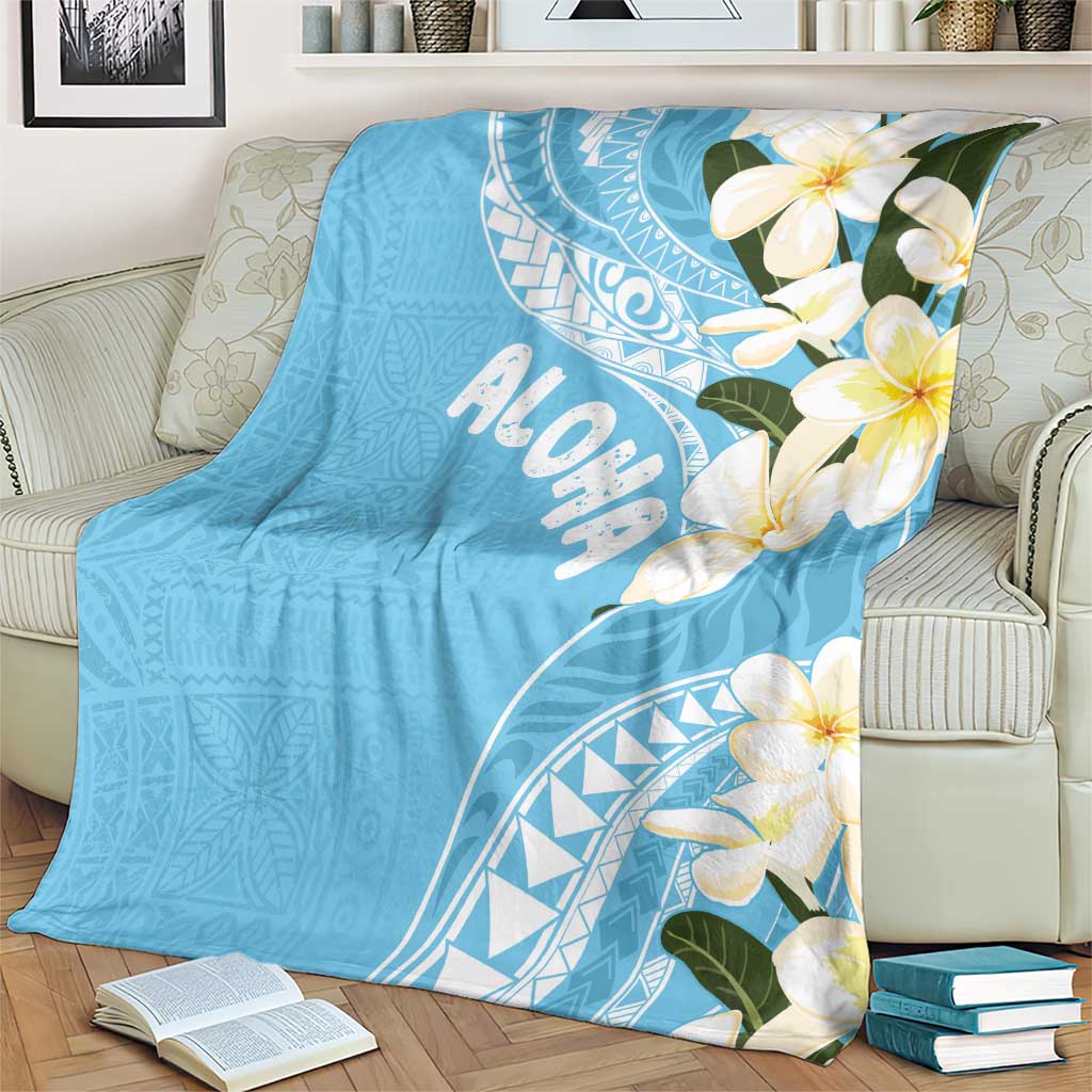 Aloha Hawaii Festive Blanket Frangipani Lace Classic - Turquoise LT7 - Polynesian Pride