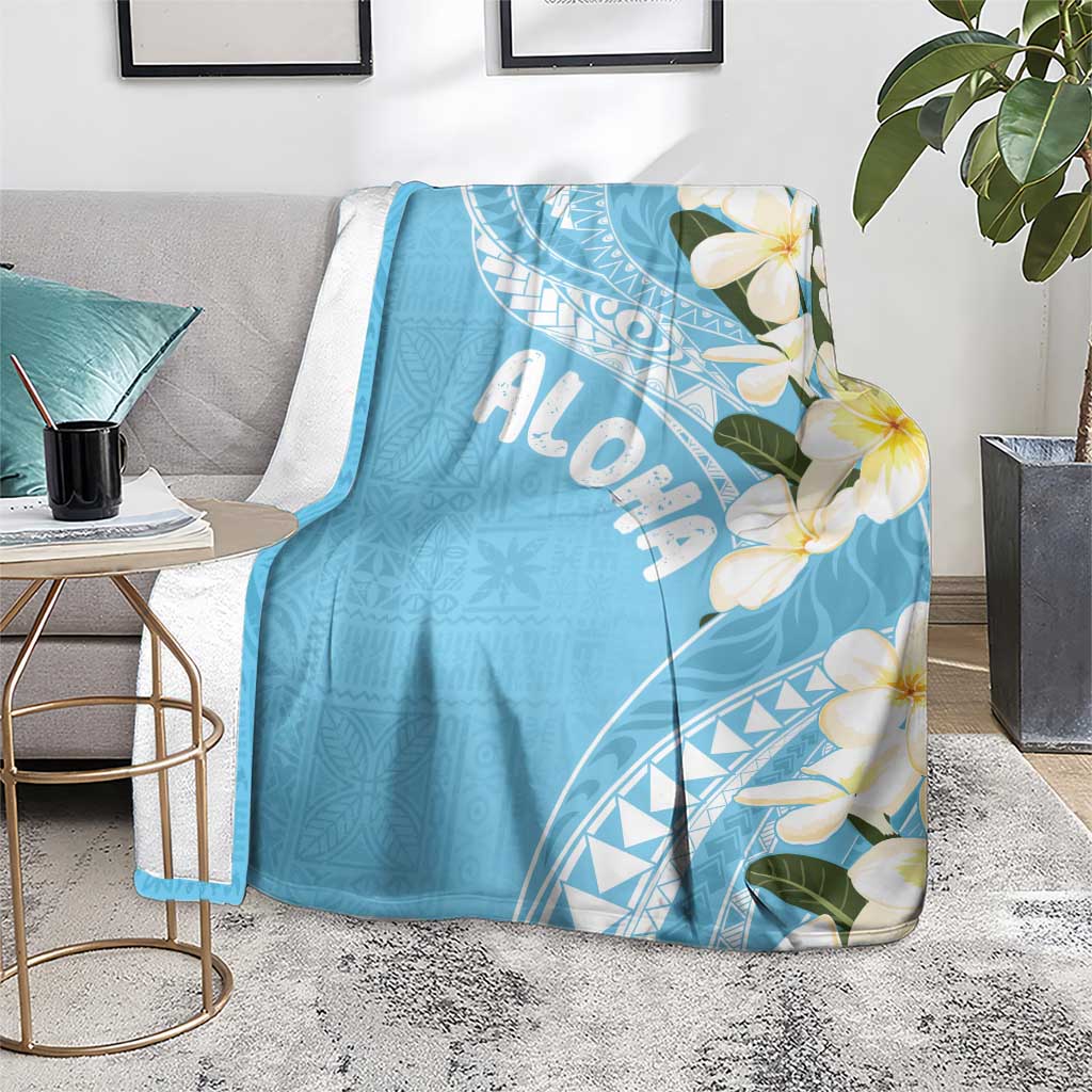 Aloha Hawaii Festive Blanket Frangipani Lace Classic - Turquoise LT7 - Polynesian Pride