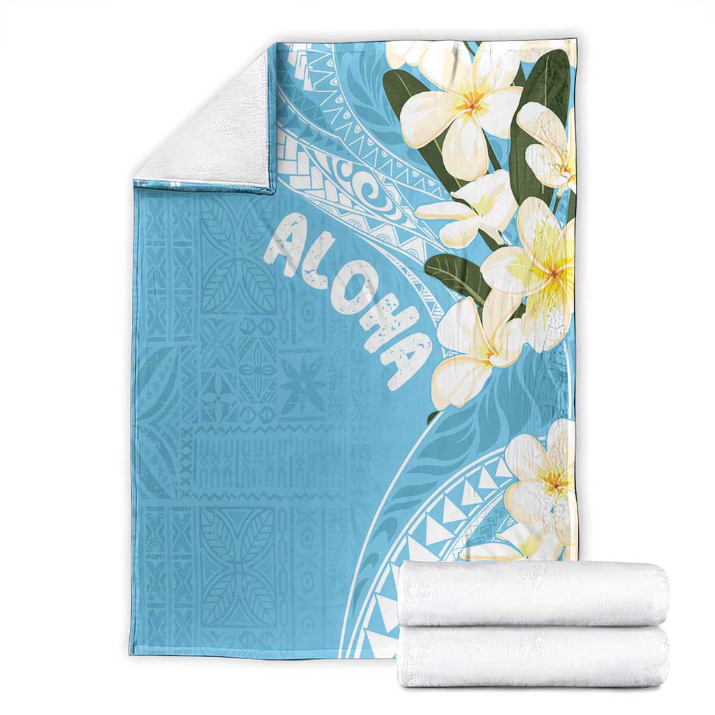 Aloha Hawaii Festive Blanket Frangipani Lace Classic - Turquoise LT7 - Polynesian Pride