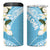 Aloha Hawaii Festive 4 in 1 Can Cooler Tumbler Frangipani Lace Classic - Turquoise