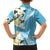 Aloha Hawaii Festive Family Matching Off The Shoulder Long Sleeve Dress and Hawaiian Shirt Frangipani Lace Classic - Turquoise