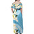 Aloha Hawaii Festive Family Matching Off Shoulder Maxi Dress and Hawaiian Shirt Frangipani Lace Classic - Turquoise