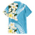 Aloha Hawaii Festive Family Matching Puletasi and Hawaiian Shirt Frangipani Lace Classic - Turquoise