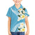 Aloha Hawaii Festive Family Matching Puletasi and Hawaiian Shirt Frangipani Lace Classic - Turquoise