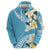 Aloha Hawaii Festive Hoodie Frangipani Lace Classic - Turquoise