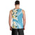 Aloha Hawaii Festive Men Tank Top Frangipani Lace Classic - Turquoise