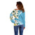 Aloha Hawaii Festive Off Shoulder Sweater Frangipani Lace Classic - Turquoise