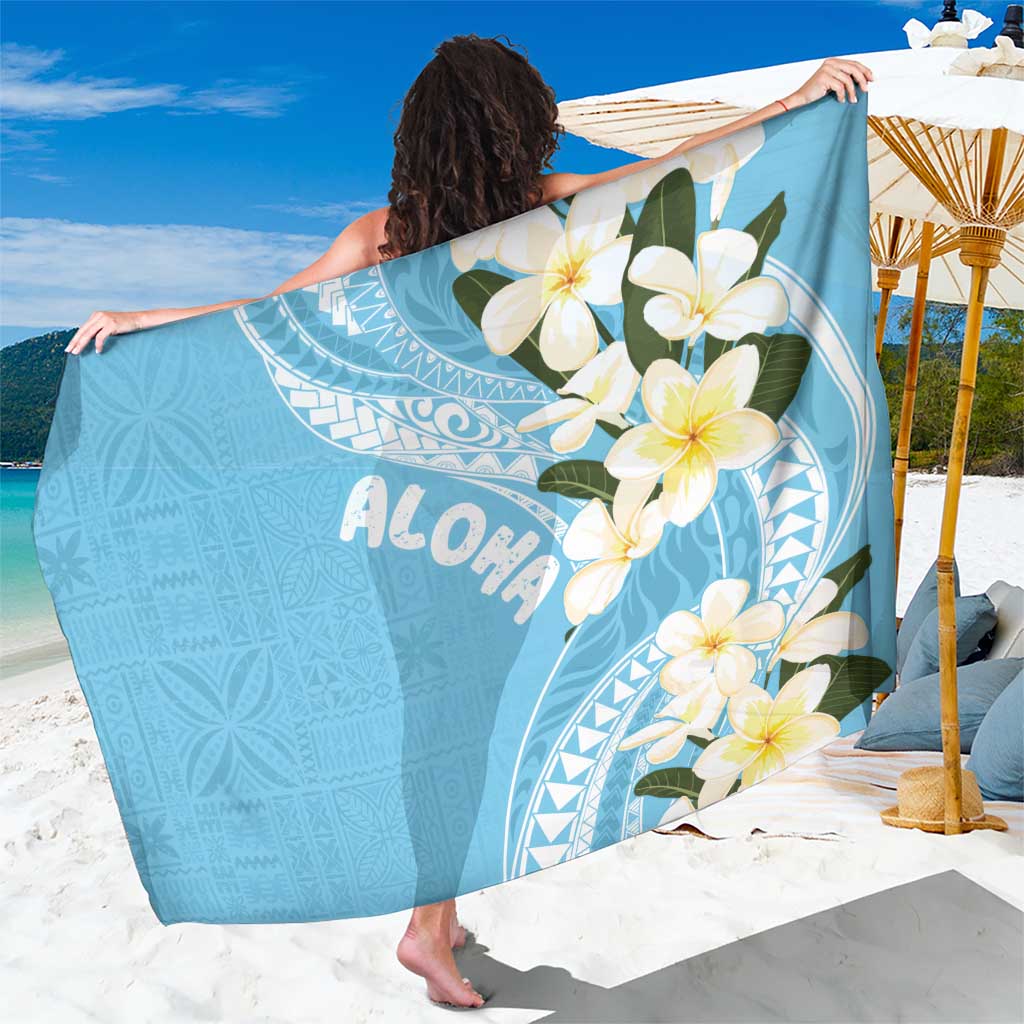 Aloha Hawaii Festive Sarong Frangipani Lace Classic - Turquoise LT7 One Size 44 x 66 inches Turquoise - Polynesian Pride