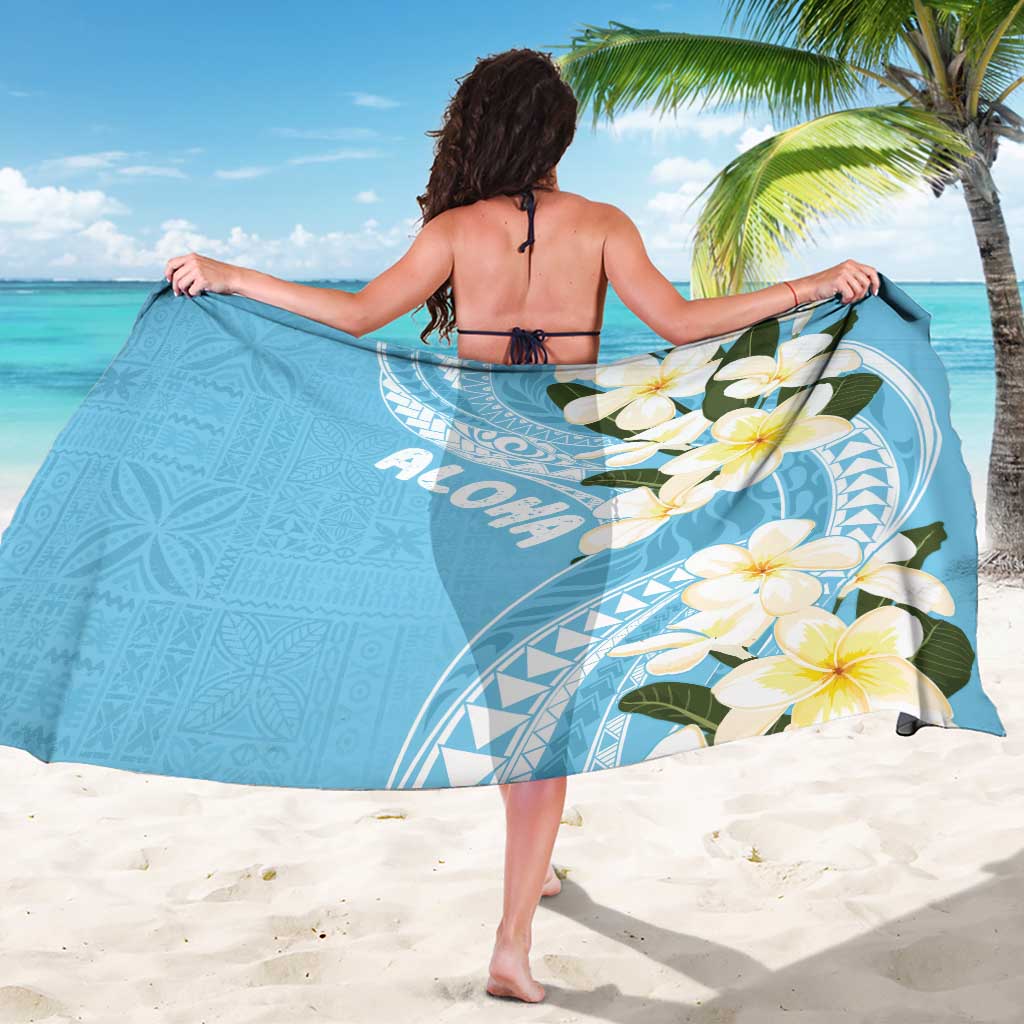 Aloha Hawaii Festive Sarong Frangipani Lace Classic - Turquoise LT7 - Polynesian Pride
