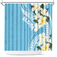 Aloha Hawaii Festive Shower Curtain Frangipani Lace Classic - Turquoise LT7 Turquoise - Polynesian Pride