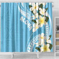 Aloha Hawaii Festive Shower Curtain Frangipani Lace Classic - Turquoise LT7 - Polynesian Pride