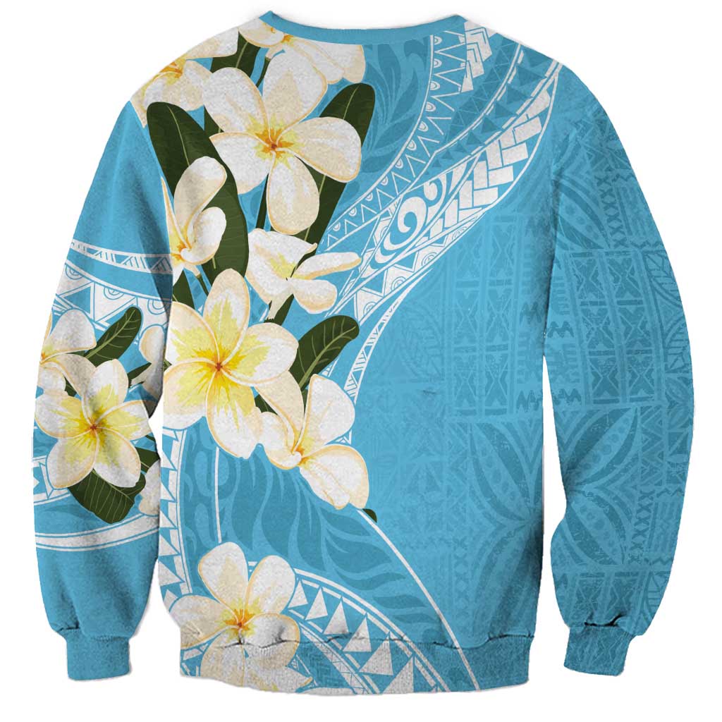 Aloha Hawaii Festive Sweatshirt Frangipani Lace Classic - Turquoise LT7 - Polynesian Pride