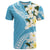 Aloha Hawaii Festive T Shirt Frangipani Lace Classic - Turquoise