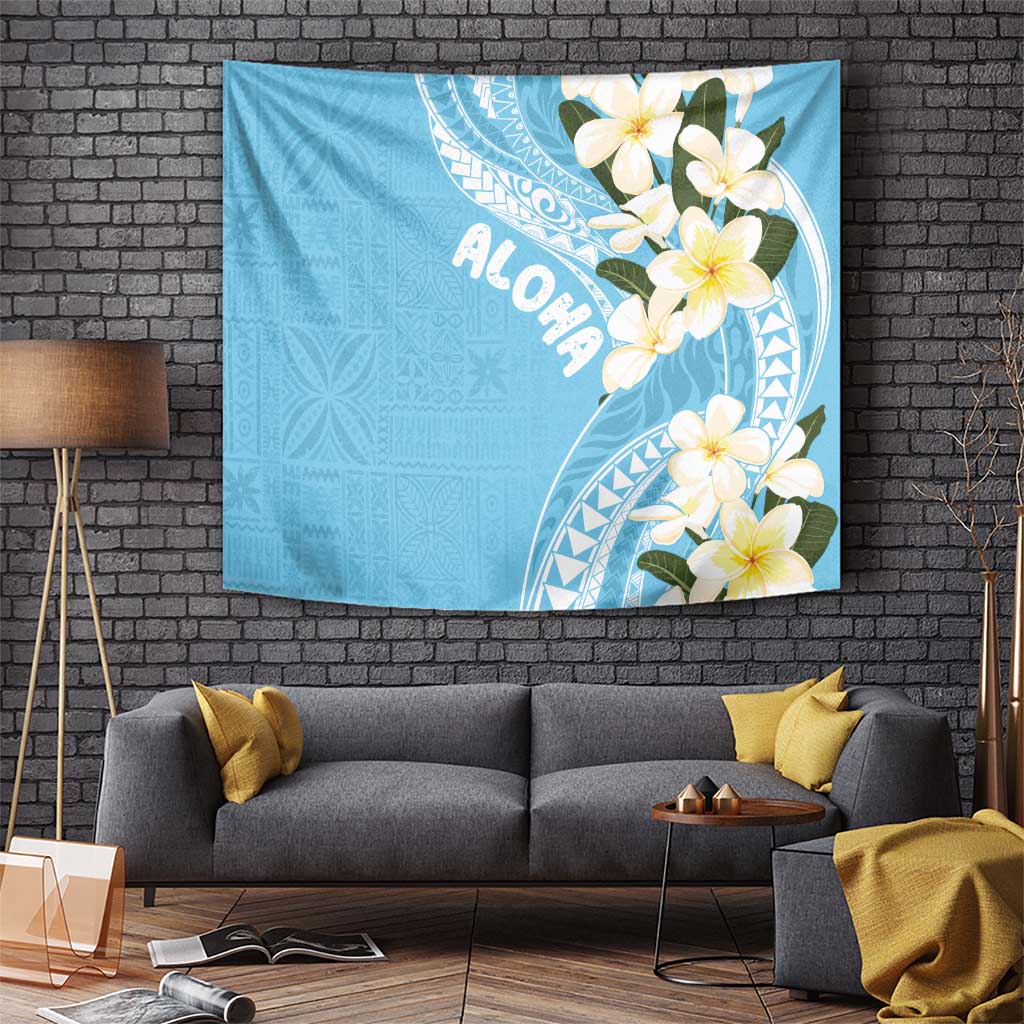 Aloha Hawaii Festive Tapestry Frangipani Lace Classic - Turquoise LT7 - Polynesian Pride