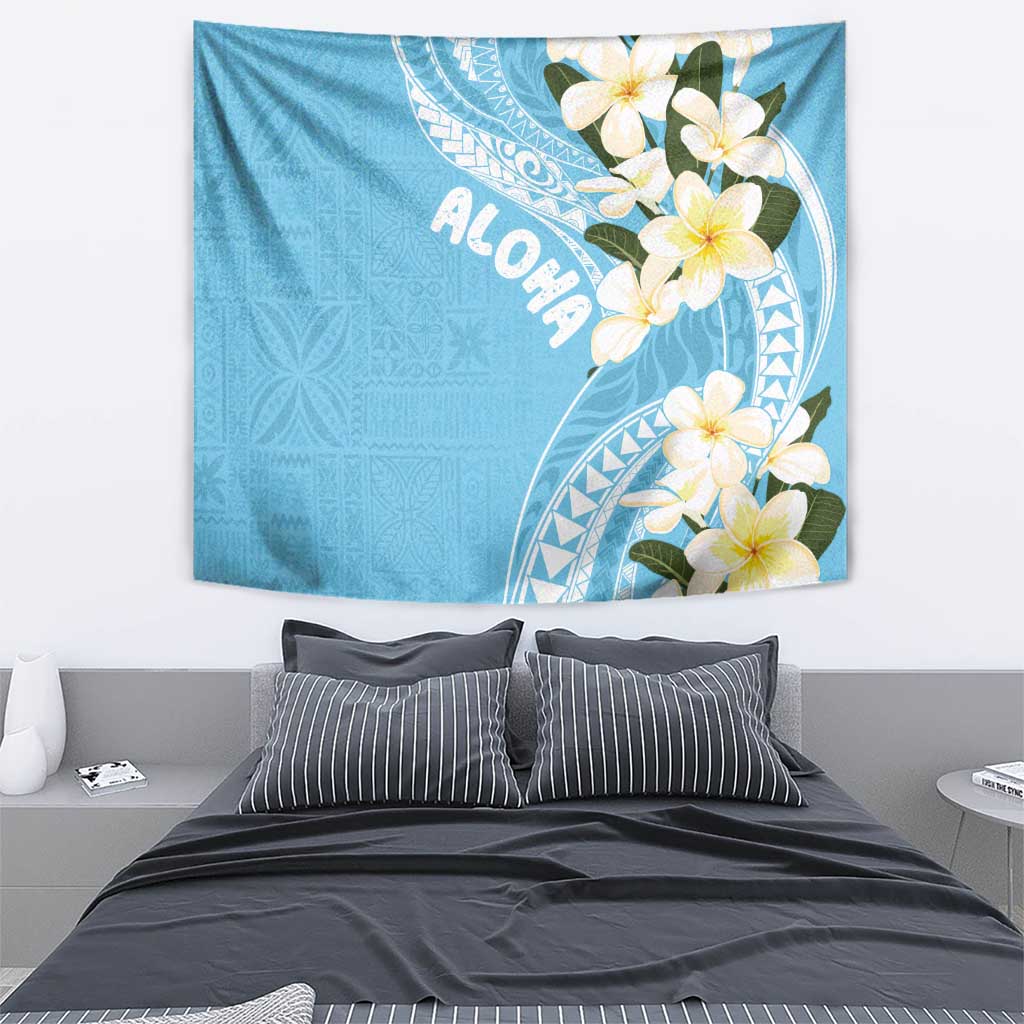 Aloha Hawaii Festive Tapestry Frangipani Lace Classic - Turquoise LT7 - Polynesian Pride