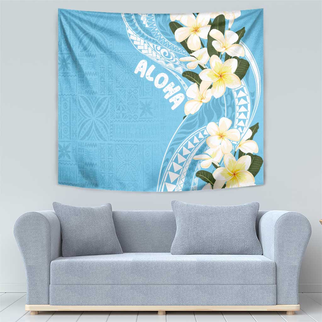 Aloha Hawaii Festive Tapestry Frangipani Lace Classic - Turquoise LT7 - Polynesian Pride