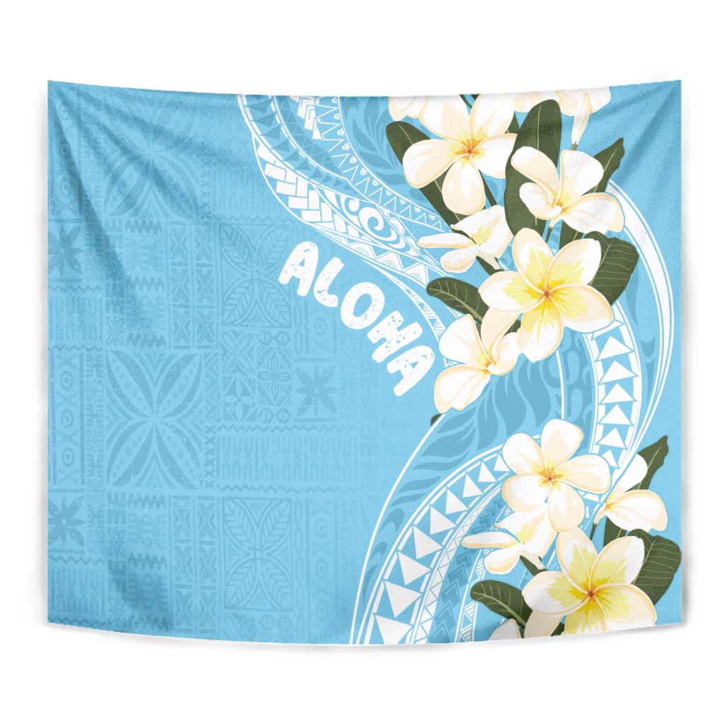 Aloha Hawaii Festive Tapestry Frangipani Lace Classic - Turquoise LT7 - Polynesian Pride