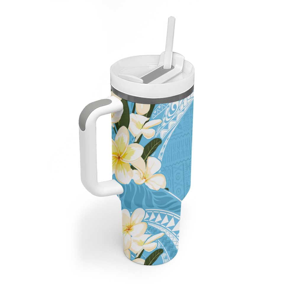 Aloha Hawaii Festive Tumbler With Handle Frangipani Lace Classic - Turquoise LT7 - Polynesian Pride