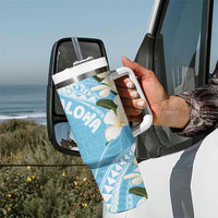 Aloha Hawaii Festive Tumbler With Handle Frangipani Lace Classic - Turquoise LT7 - Polynesian Pride