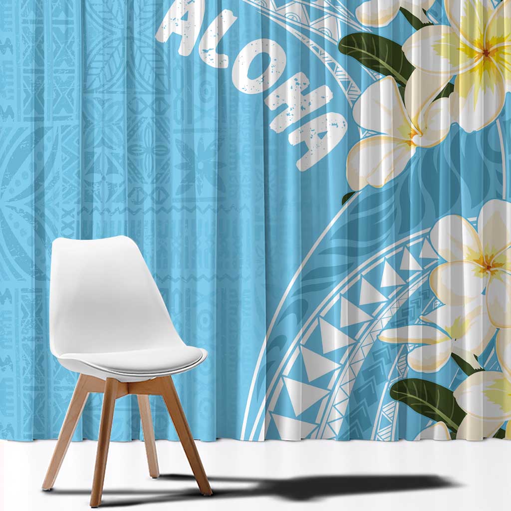 Aloha Hawaii Festive Window Curtain Frangipani Lace Classic - Turquoise LT7 - Polynesian Pride