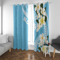Aloha Hawaii Festive Window Curtain Frangipani Lace Classic - Turquoise LT7 With Grommets Turquoise - Polynesian Pride
