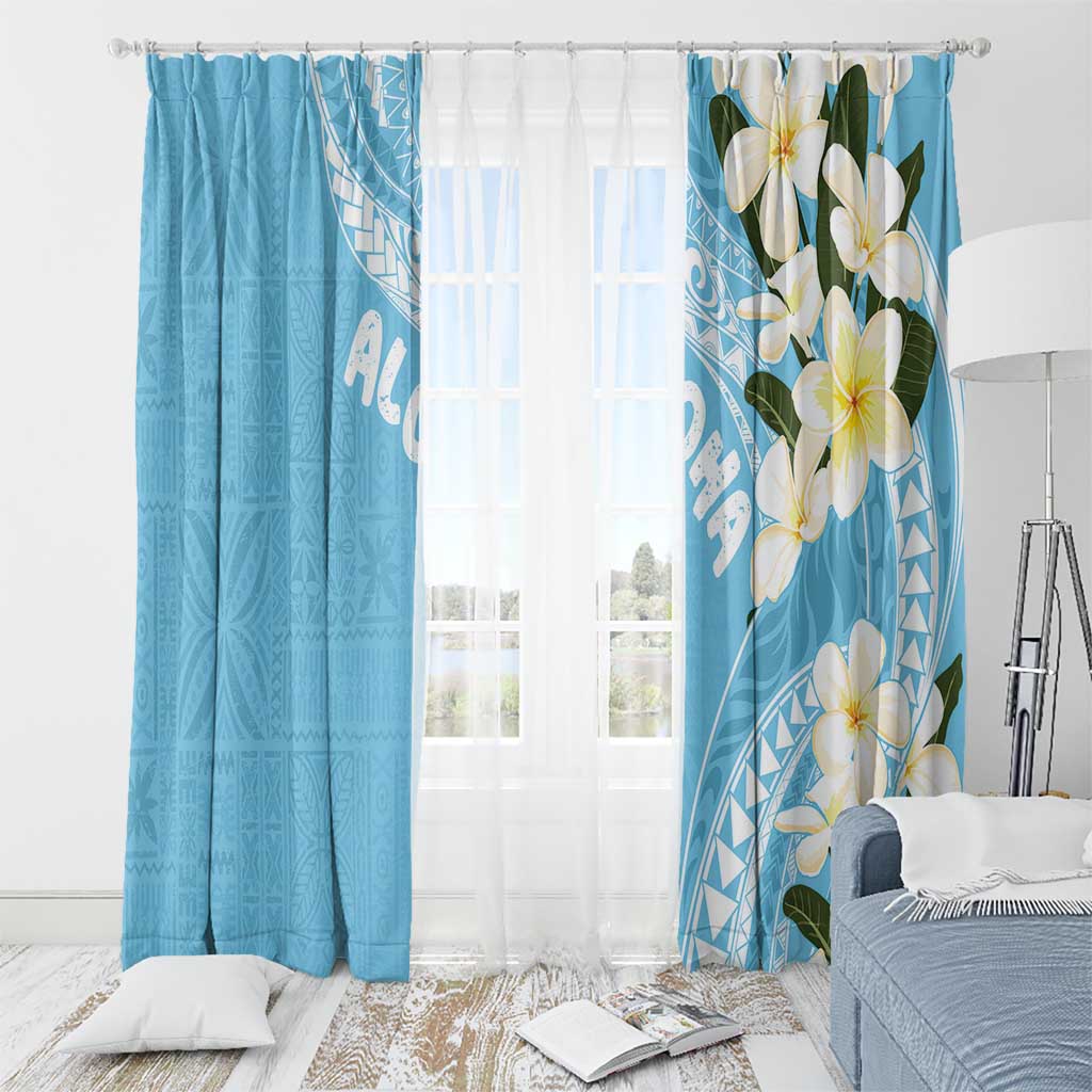 Aloha Hawaii Festive Window Curtain Frangipani Lace Classic - Turquoise LT7 - Polynesian Pride
