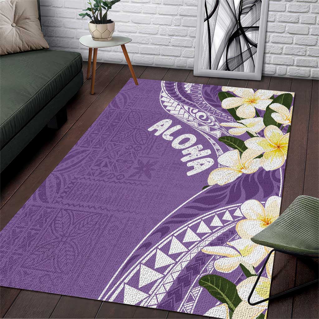 Aloha Hawaii Festive Area Rug Frangipani Lace Classic - Lavender LT7 Lavender - Polynesian Pride