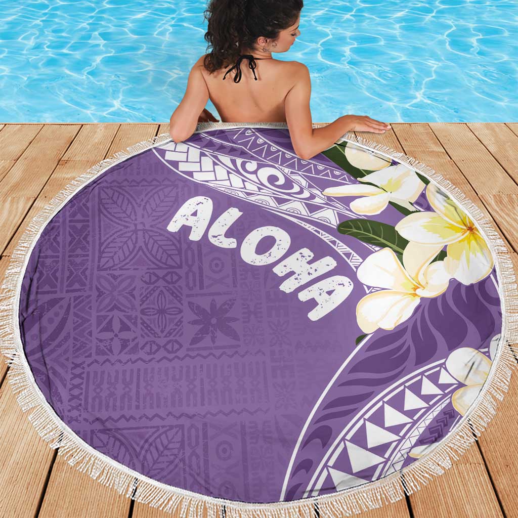 Aloha Hawaii Festive Beach Blanket Frangipani Lace Classic - Lavender LT7 - Polynesian Pride