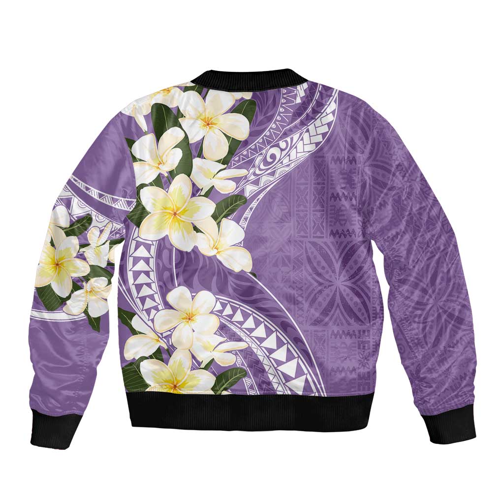 Aloha Hawaii Festive Bomber Jacket Frangipani Lace Classic - Lavender LT7 - Polynesian Pride