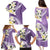 Aloha Hawaii Festive Family Matching Puletasi and Hawaiian Shirt Frangipani Lace Classic - Lavender