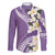 Aloha Hawaii Festive Family Matching Puletasi and Hawaiian Shirt Frangipani Lace Classic - Lavender