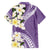 Aloha Hawaii Festive Family Matching Short Sleeve Bodycon Dress and Hawaiian Shirt Frangipani Lace Classic - Lavender