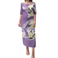 Aloha Hawaii Festive Puletasi Frangipani Lace Classic - Lavender LT7 Long Dress Lavender - Polynesian Pride