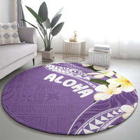 Aloha Hawaii Festive Round Carpet Frangipani Lace Classic - Lavender LT7 - Polynesian Pride