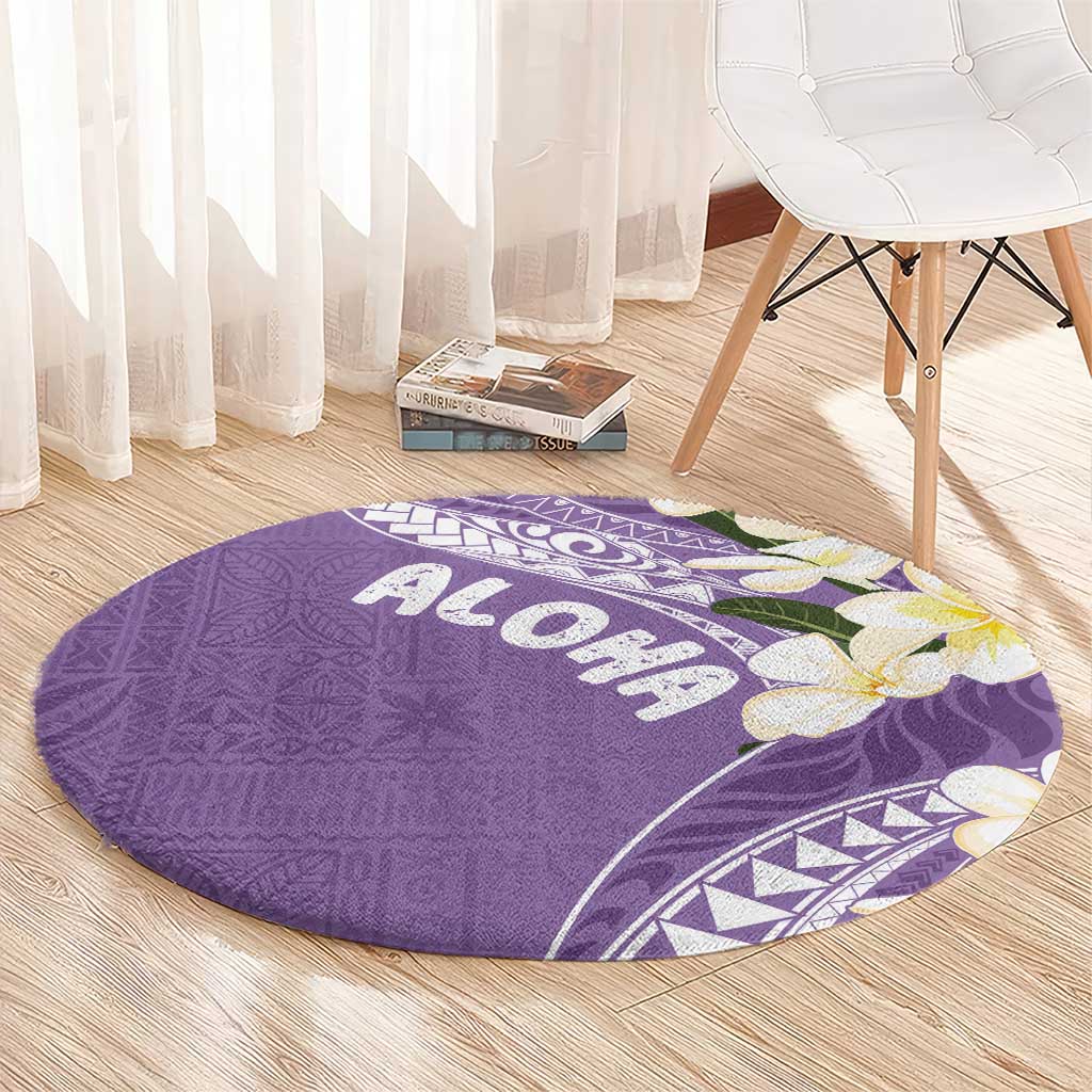 Aloha Hawaii Festive Round Carpet Frangipani Lace Classic - Lavender LT7 - Polynesian Pride