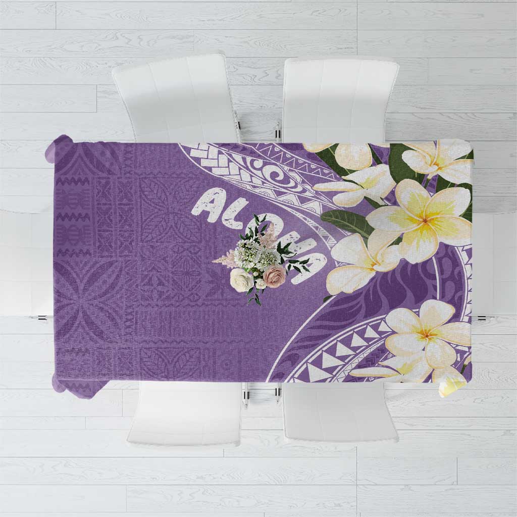 Aloha Hawaii Festive Tablecloth Frangipani Lace Classic - Lavender