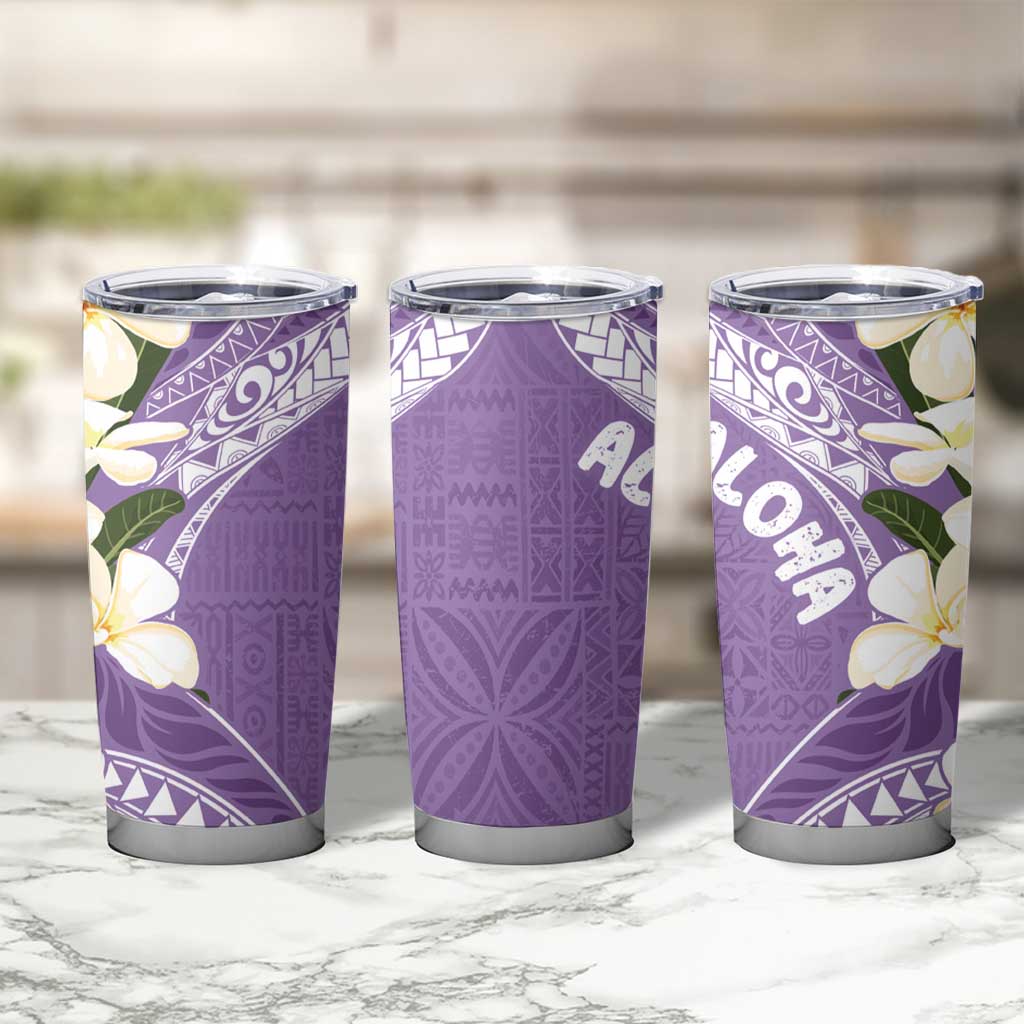 Aloha Hawaii Festive Tumbler Cup Frangipani Lace Classic - Lavender LT7 - Polynesian Pride