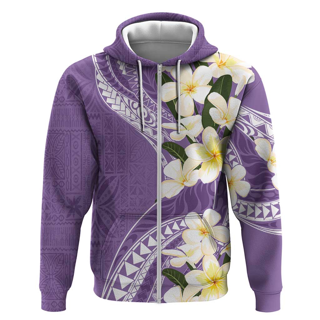 Aloha Hawaii Festive Zip Hoodie Frangipani Lace Classic - Lavender LT7 Zip Hoodie Lavender - Polynesian Pride