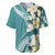 Aloha Hawaii Festive Baseball Jersey Frangipani Lace Classic - Teal