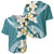 Aloha Hawaii Festive Baseball Jersey Frangipani Lace Classic - Teal