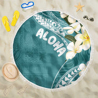 Aloha Hawaii Festive Beach Blanket Frangipani Lace Classic - Teal LT7 One Size 150cm Teal - Polynesian Pride