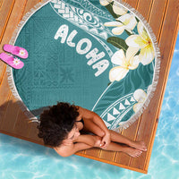 Aloha Hawaii Festive Beach Blanket Frangipani Lace Classic - Teal LT7 - Polynesian Pride