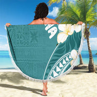 Aloha Hawaii Festive Beach Blanket Frangipani Lace Classic - Teal LT7 - Polynesian Pride
