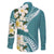 Aloha Hawaii Festive Family Matching Long Sleeve Bodycon Dress and Hawaiian Shirt Frangipani Lace Classic - Teal