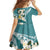 Aloha Hawaii Festive Family Matching Short Sleeve Bodycon Dress and Hawaiian Shirt Frangipani Lace Classic - Teal