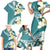 Aloha Hawaii Festive Family Matching Short Sleeve Bodycon Dress and Hawaiian Shirt Frangipani Lace Classic - Teal