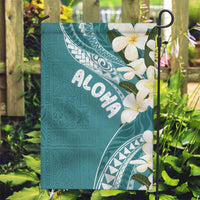 Aloha Hawaii Festive Garden Flag Frangipani Lace Classic - Teal LT7 Garden Flag Teal - Polynesian Pride
