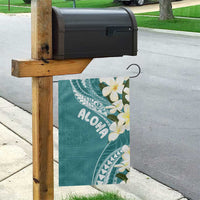Aloha Hawaii Festive Garden Flag Frangipani Lace Classic - Teal LT7 - Polynesian Pride
